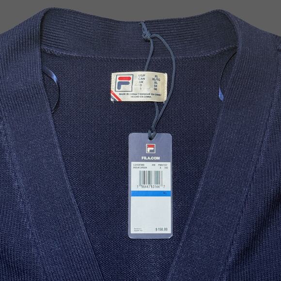 Fila Casa Baseline Cardigan Navy Blue Size Men XL NWT $150 MSRP Unisex - Picture 4 of 9